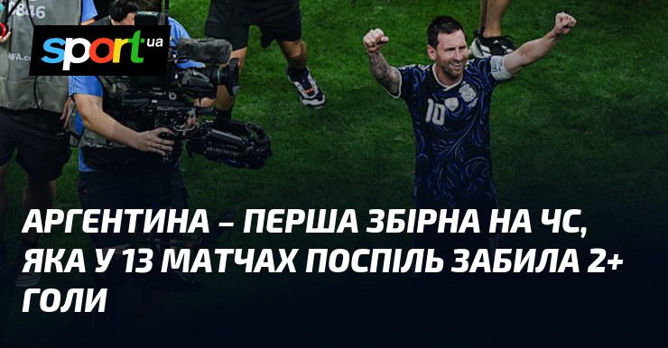 Аргентина – перша збірна на ЧС, яка у 13 матчах поспіль забила 2+ голи