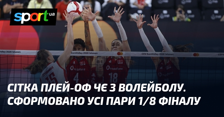 Сітка плей-оф ЧЄ з волейболу. Сформовано усі пари 1/8 фіналу