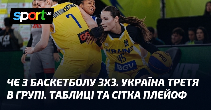 ЧЄ з баскетболу 3х3. Україна третя в групі. Таблиці та сітка плейоф